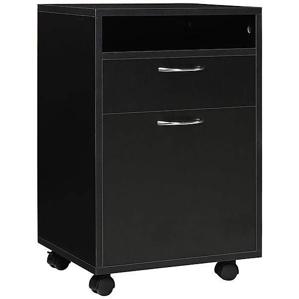 HOMCOM Rollcontainer mit Schublade für Büro Arbeitszimmer Schwarz 40 x 35 x günstig online kaufen