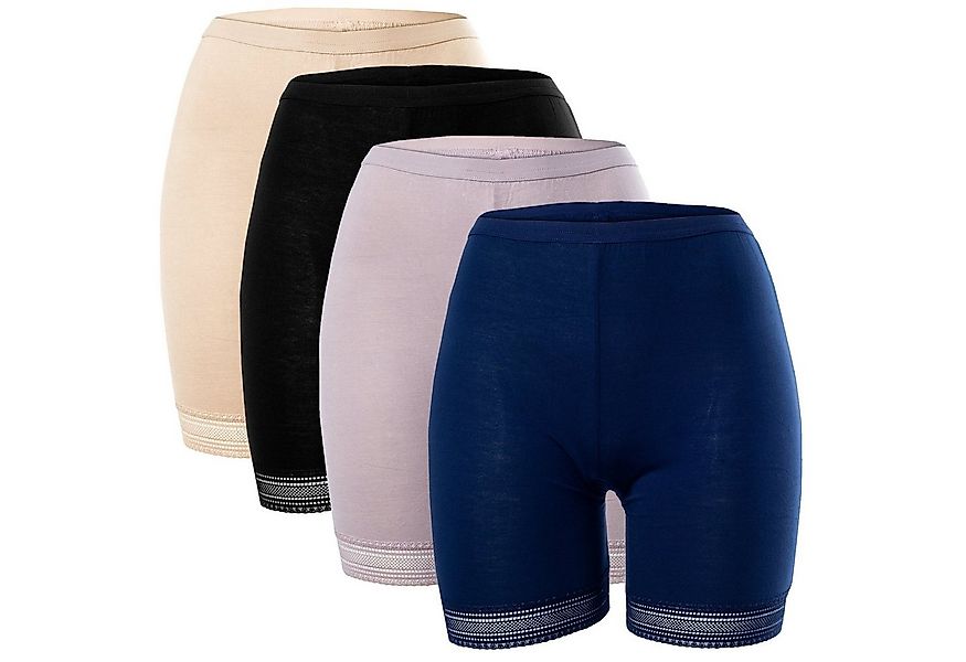 Bongual Pagenschlüpfer Longshorts Unterhose Schlüpfer mit Spitze (4er-Pack) günstig online kaufen