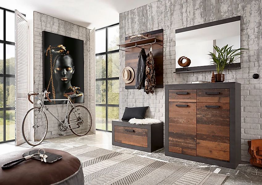 Home affaire Garderoben-Set "BROOKLYN" Komplett-Set, bestehend aus Kommde, günstig online kaufen