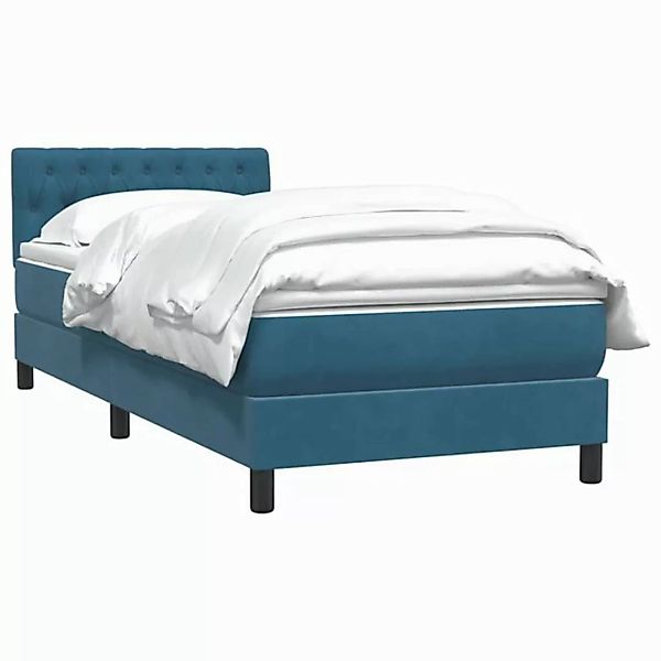 vidaXL Bett Boxspringbett mit Matratze Dunkelblau 80x210 cm Samt günstig online kaufen