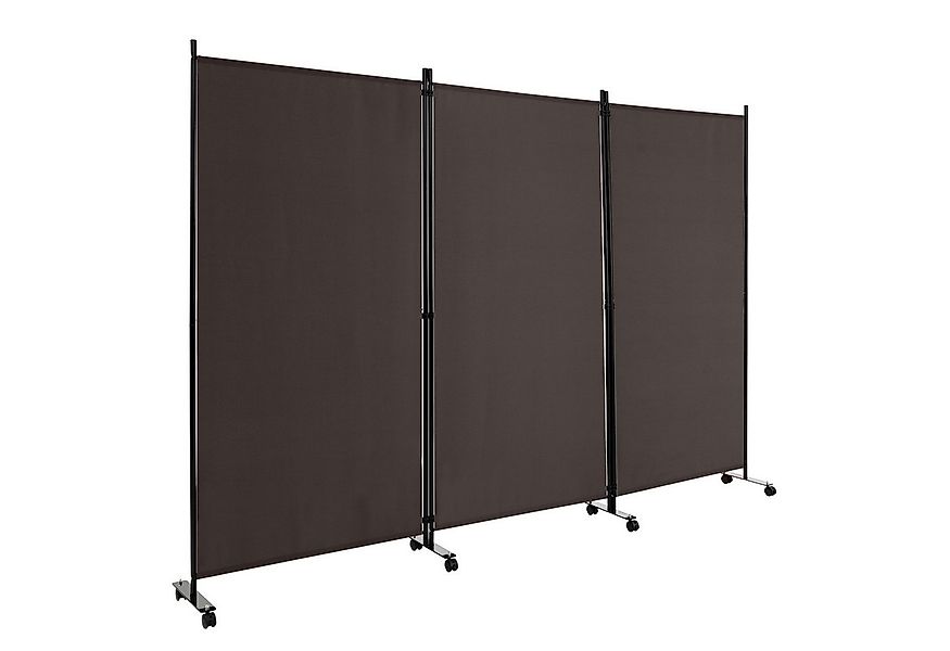 COSTWAY Paravent 3 tlg. auf Rollen, Klappbar, Metallrahmen, 262x180 cm günstig online kaufen