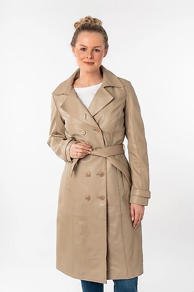 Mauritius Ledermantel "GWTaruh OT" 2 femininer Leder-Trenchcoat mit Bindegü günstig online kaufen