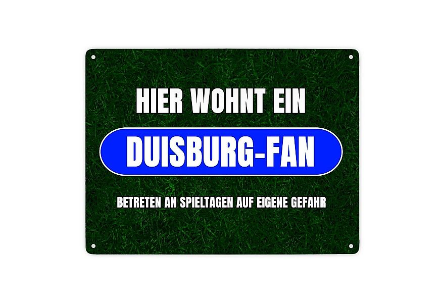 speecheese Metallschild Hier wohnt ein Duisburg Fan Metallschild XXL in 28x günstig online kaufen
