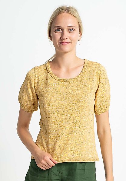 Kurzarm-melange-pullover Aus Bio-baumwolle | Melange Pulli günstig online kaufen