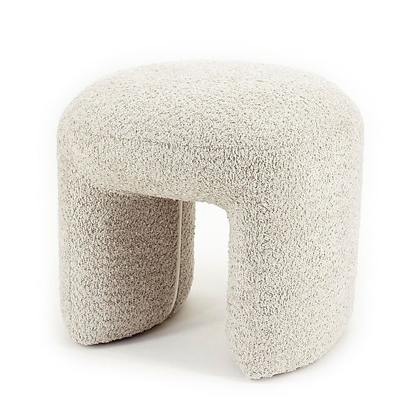 LEVEN Lifestyle Sitzhocker Hocker NAWASAHI Fußhocker Bouclé Stoff beige ode günstig online kaufen