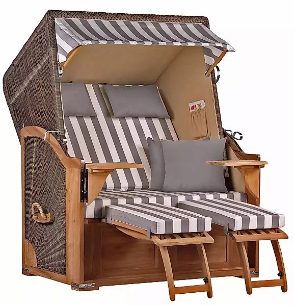 Strandkorb Nordstrand Teak PE grey Dessin 513 günstig online kaufen