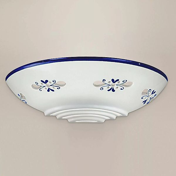 Wandlampe Bassano aus Keramik, anliegend, blau günstig online kaufen