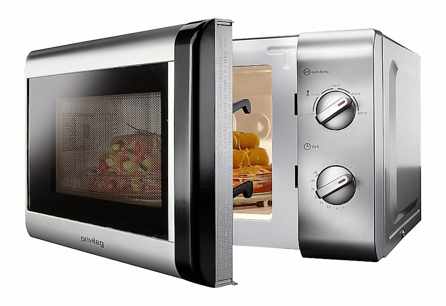 Privileg Mikrowelle "148438" Mikrowelle 800 W mit 5 Leistungsstufen, silber günstig online kaufen