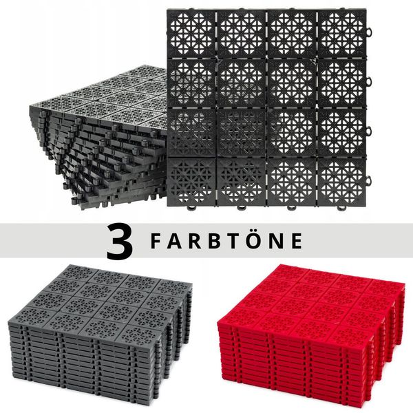 nm_trade Kunststoff-Fliesen 11x Boden Fliesen Terrassenfliesen günstig online kaufen