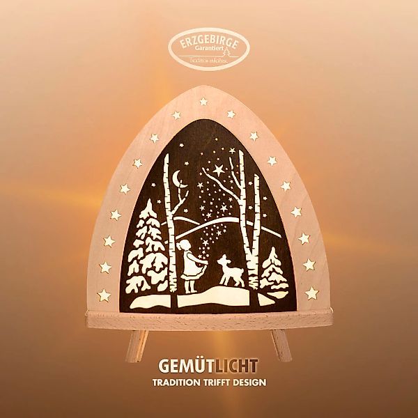 Weigla Lichterbogen "LED Sterntaler, Holz Dekolampe, Märchen, NATUR-BRAUN, günstig online kaufen