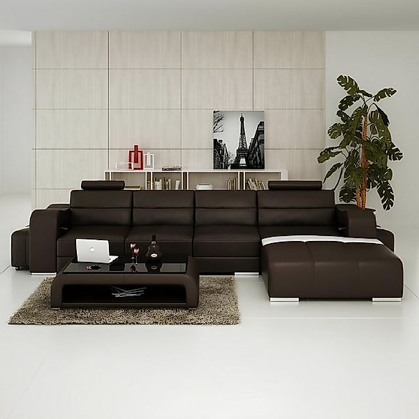 JVmoebel Ecksofa LEDERSOFA ECKSOFA COUCH DESIGNER PISA WOHNLANDSCHAFT COUCH günstig online kaufen