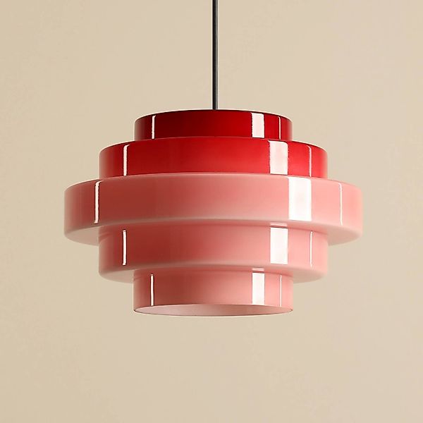 Hängeleuchte Filo, rot, Ø 28 cm, Glas günstig online kaufen