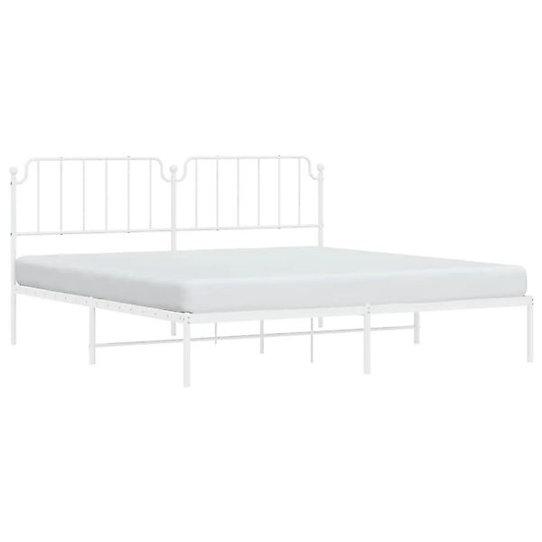 vidaXL Bettgestell mit Kopfteil Metall Weiß 200x200 cm 373943 günstig online kaufen
