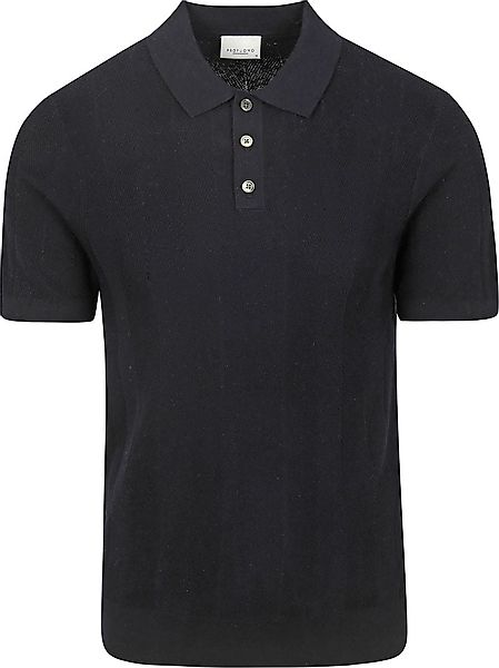 Profuomo Poloshirt Linen Blend Herringbone Navy - Größe M günstig online kaufen