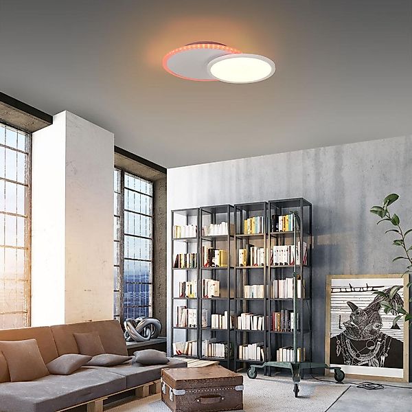 LED Deckenleuchte Arenda in Weiß 2x9W 1200lm tunable White rund günstig online kaufen