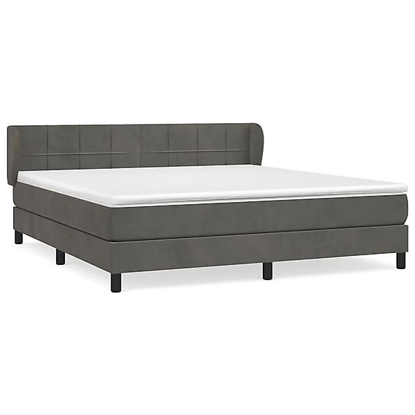 vidaXL Boxspringbett mit Matratze Dunkelgrau 160x200 cm Samt1397441 günstig online kaufen
