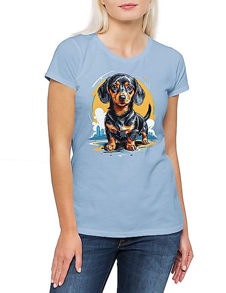 Urban Backwoods Print-Shirt Sweet Dackel Art Damen T-Shirt Dachshund Teckel günstig online kaufen