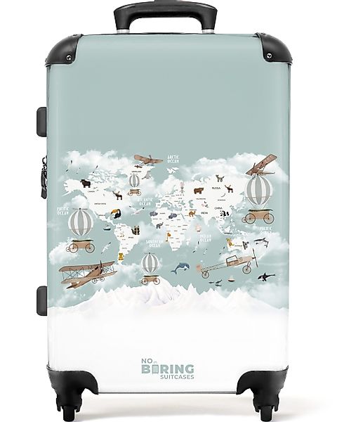 NoBoringSuitcases.com© Hartschalen-Trolley Weltkarte - Kind - günstig online kaufen