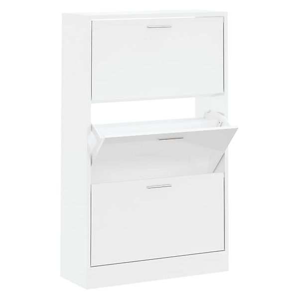 vidaXL Schuhschrank Hochglanz-Weiß 63x24x103 cm Holzwerkstoff 342554 günstig online kaufen