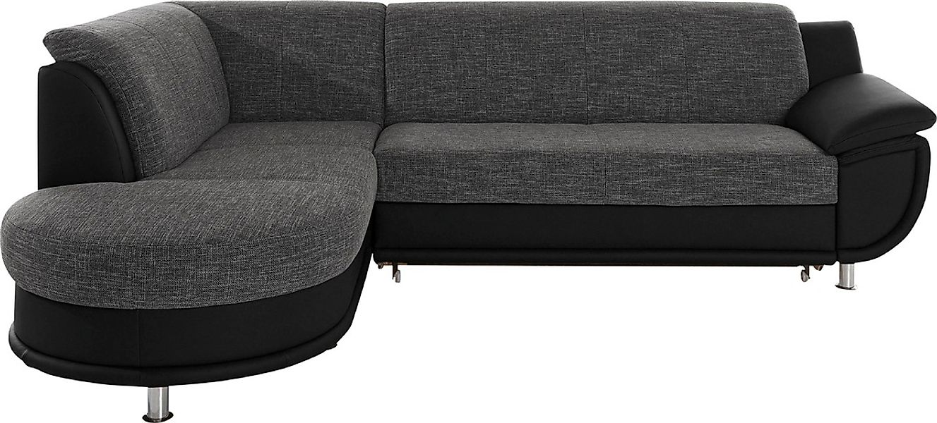 TRENDMANUFAKTUR Ecksofa "Rondo 3, zeitlos und bequem, Materialmix, breite A günstig online kaufen