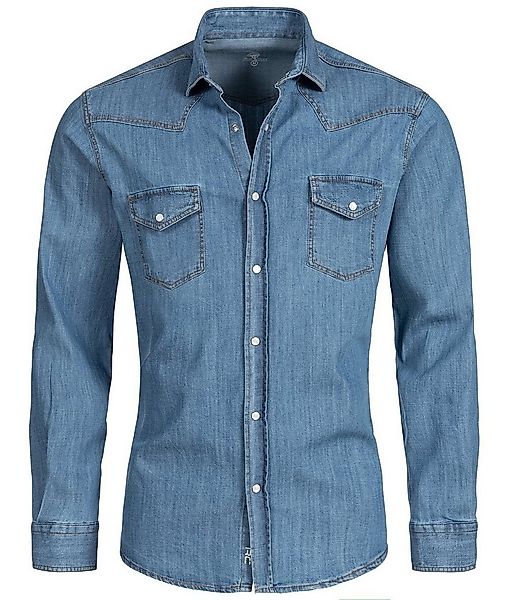 Rock Creek Jeanshemd Herren Jeanshemd Hellblau H-199A günstig online kaufen