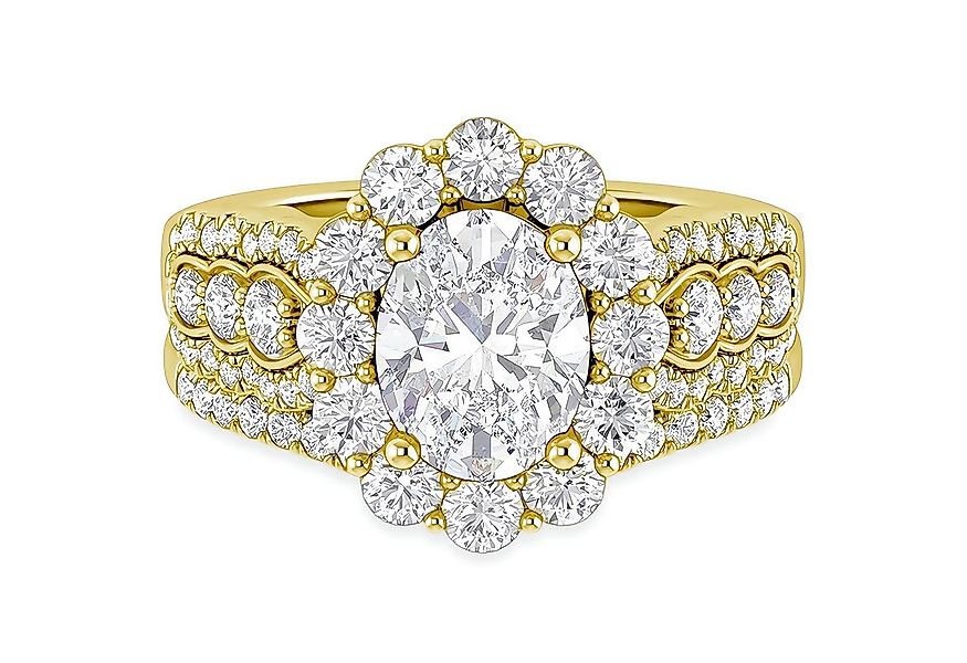 Jumpeak Diamantring Ring Gold Damen 585 Echtgold, Eheringe, Diamantring, Ge günstig online kaufen