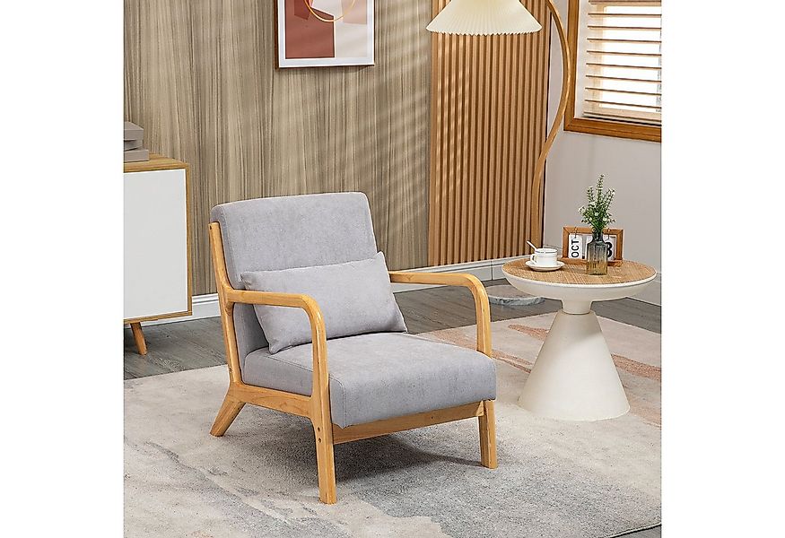 HOMCOM Relaxsessel mit Armlehne, Lendenkissen (Polstersessel, 1-St., Lounge günstig online kaufen