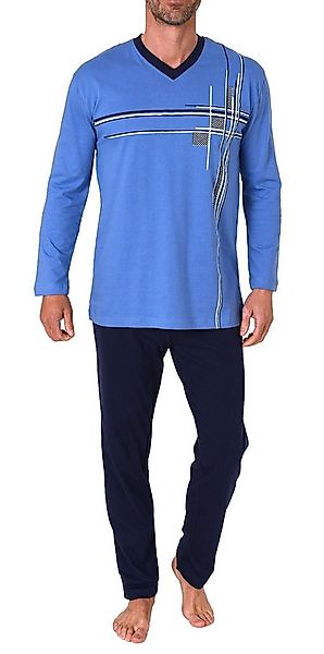 Normann Pyjama Herren Schlafanzug langarm Pyjama mit Frontprint - auch in Ü günstig online kaufen