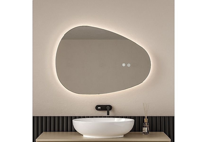 EMKE Badspiegel mit Beleuchtung Wandspiegel asymmetrisch Lichtspiegel Tropf günstig online kaufen