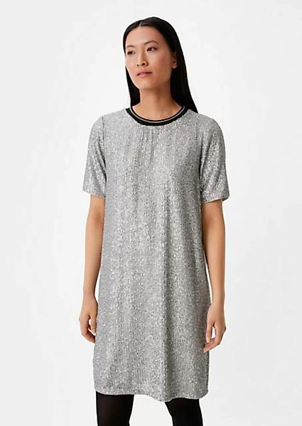 comma casual identity Minikleid Kurzes Chiffon-Kleid mit Pailletten Paillet günstig online kaufen