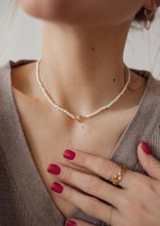 Hey Happiness Perlenkette Choker Damen, echte günstig online kaufen