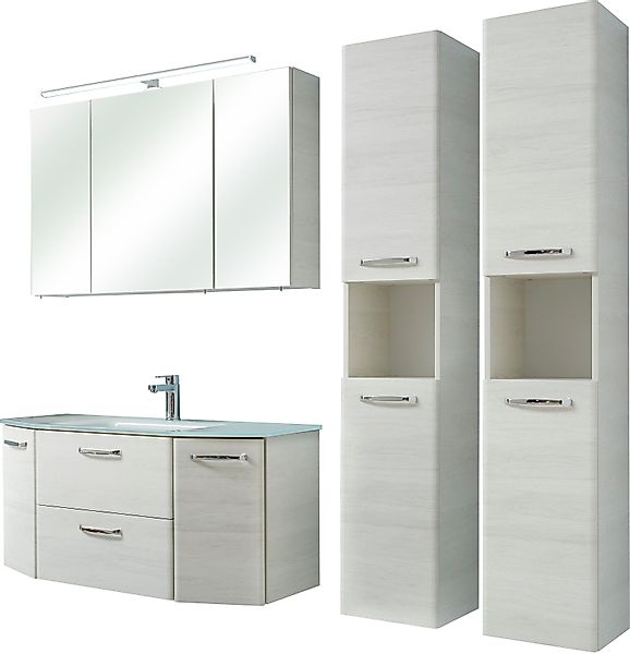 Saphir Badmöbel-Set Quickset 936 4-teilig, Glaswaschtisch günstig online kaufen