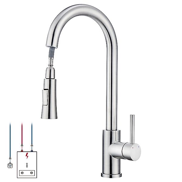WOOHSE Spültischarmatur Niederdruck, Wasserhahn mit 3 günstig online kaufen