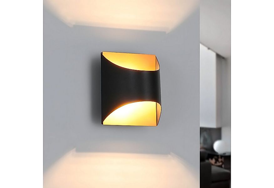 Nettlife Wandleuchte Wandleuchte Innen Schwarz Gold G9, LED wechselbar, Ker günstig online kaufen