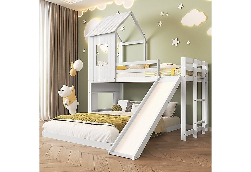 Flieks Etagenbett, Etagenbett Kinderbett mit Oberbett 90x200cm und Unterbet günstig online kaufen