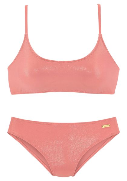 LASCANA Bustier-Bikini mit goldfarbener Glanzbeschichtung günstig online kaufen