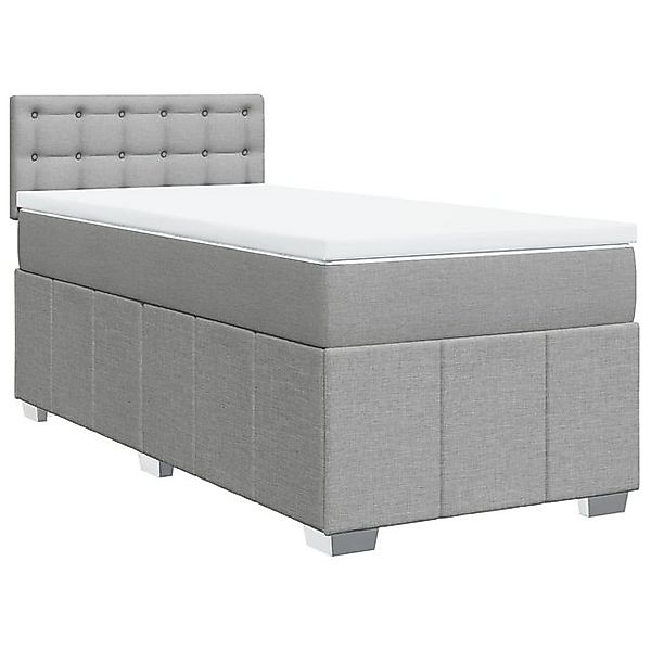 vidaXL Bett Boxspringbett mit Matratze Hellgrau günstig online kaufen