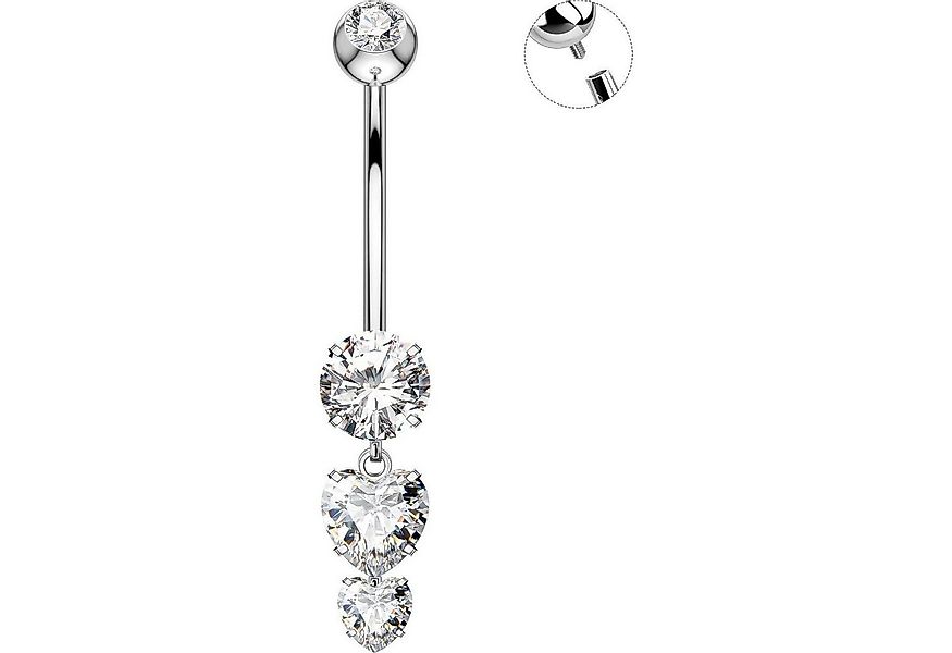 LuxusKollektion Bauchnabelpiercing Bauchnabelpiercing 14G Titan G23 Herzanh günstig online kaufen