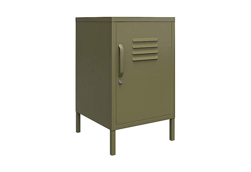 loft24 Nachtschrank Bradford Nachttisch aus Metall mit 1 Tür im Retro Look günstig online kaufen
