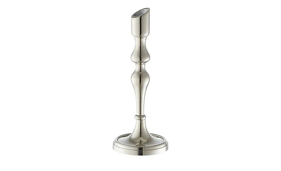 HOME STORY Kerzenhalter   ¦ silber ¦ Aluminium ¦ Maße (cm): B: 9 H: 23 T: 9 günstig online kaufen