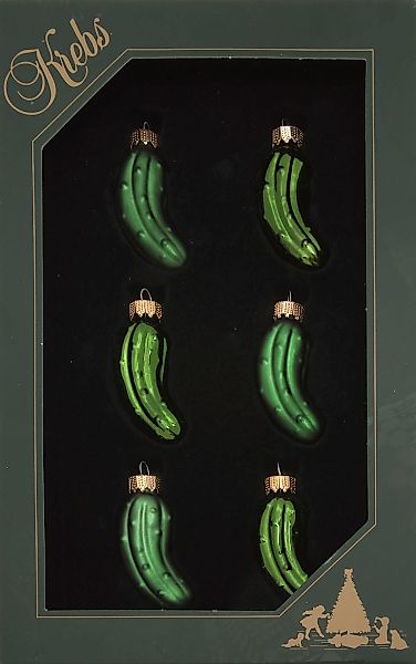 Krebs Glas Lauscha Christbaumschmuck "Mini Gurken-Set, Grün, 6cm", (Packung günstig online kaufen