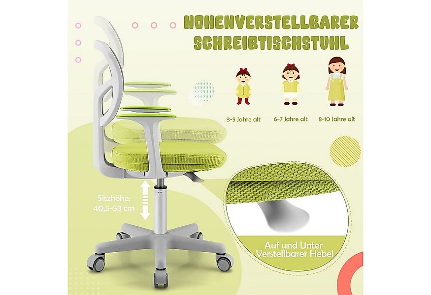 COSTWAY Schreibtischstuhl Kinder, Drehstuhl höhenverstellbar, von 3-10 Jahr günstig online kaufen