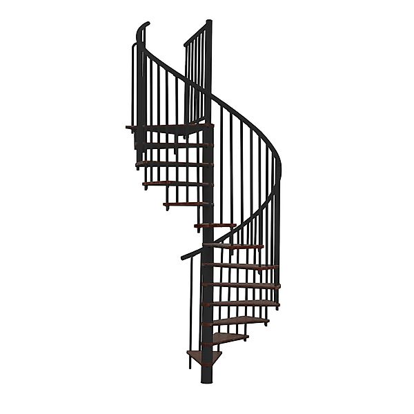 Minka Spindeltreppe Switch Ø 120 cm Walnuss Schwarz günstig online kaufen