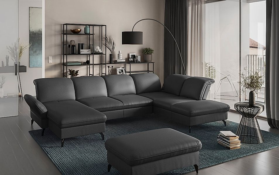 sit&more Wohnlandschaft »Leandro U-Form«, Wahlweise mit Bett-, Kopfteil - u günstig online kaufen