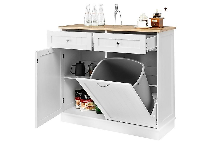 KOMFOTTEU Sideboard Küchenschrank, mit großer Arbeitsplatte & 2 Schubladen günstig online kaufen