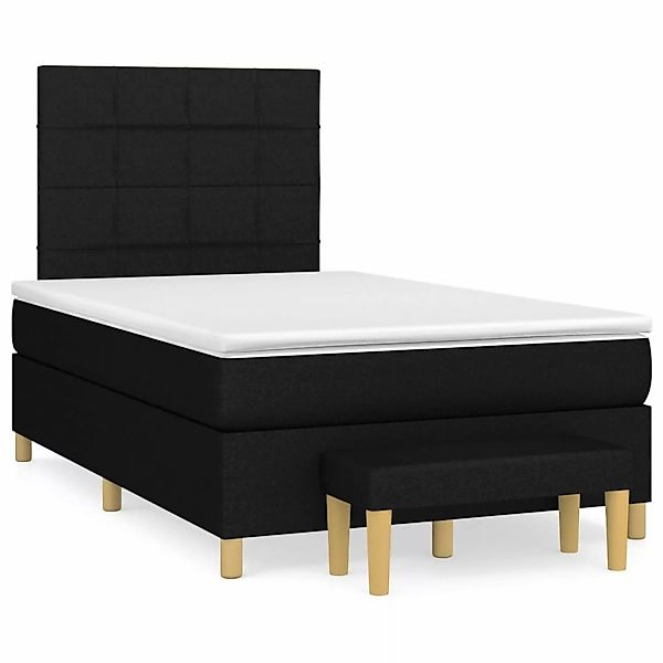 vidaXL Boxspringbett mit Matratze Schwarz 120x200 cm Stoff1358968 günstig online kaufen