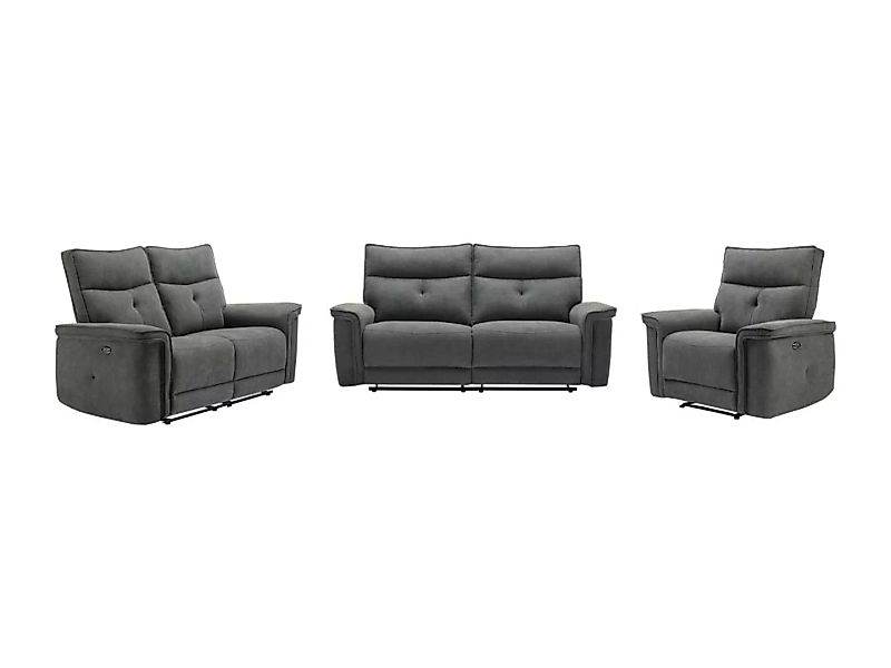 Relaxsofa 3-Sitzer, 2-Sitzer & Relaxsessel elektrisch - Stoff - Anthrazit - günstig online kaufen