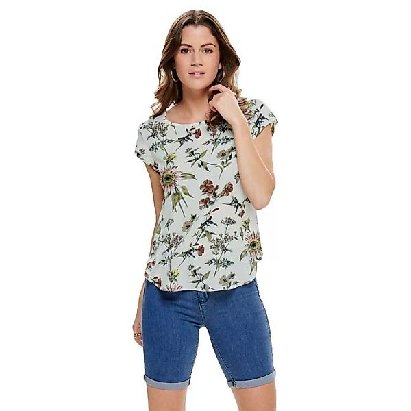 Only Vic All Over Print Kurzärmeliges T-shirt 36 Cloud Dancer / Aop Botanic günstig online kaufen