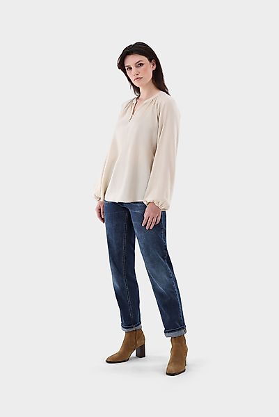 Bluse mit Stehkragen und lockerem Schnitt günstig online kaufen