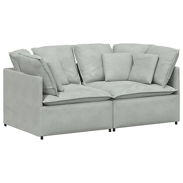 vidaXL Sofa Modulares Sofa mit Kissen Samt Hellgrau günstig online kaufen